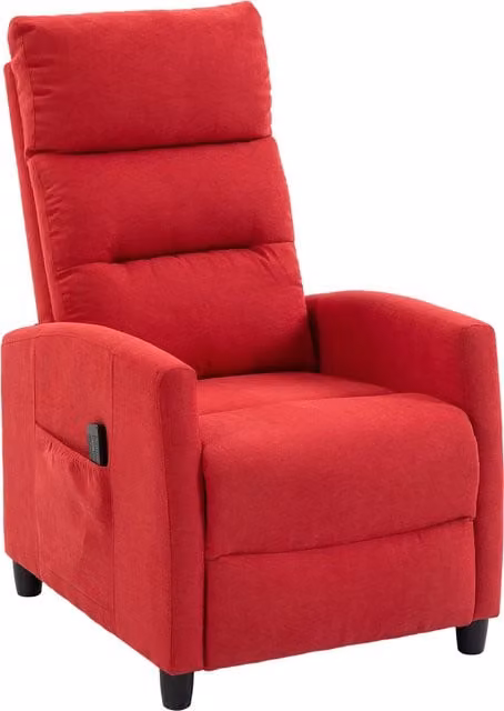 Poltrona Relax Reclinabile HOMCOM con Poggiapiedi e Tasche, Reclinazione Manuale 160°, Rivestimento in Ciniglia, Rosso Vino – 1