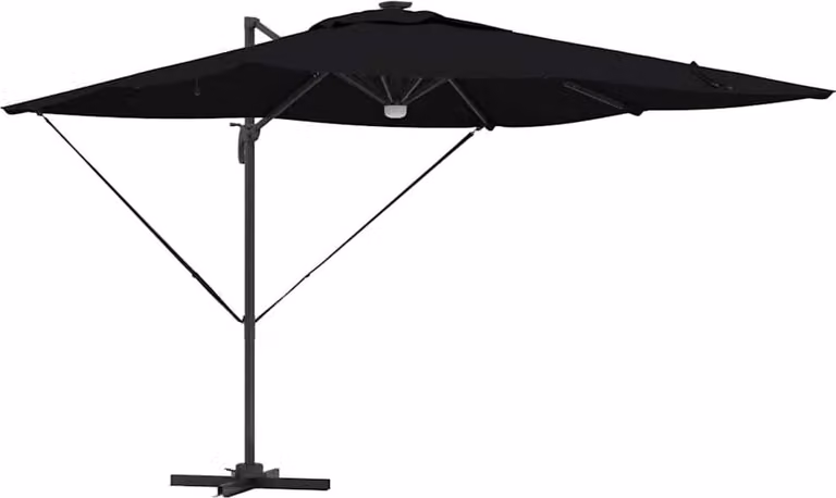 Parasol Roma Nero 286 x 284 x 270 cm Alluminio e Poliestere