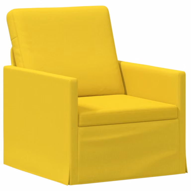 vidaXL Divano Singolo Moderno Giallo con Braccioli e Struttura in Metallo L: 70 cm, P: 81 cm, H: 82 cm