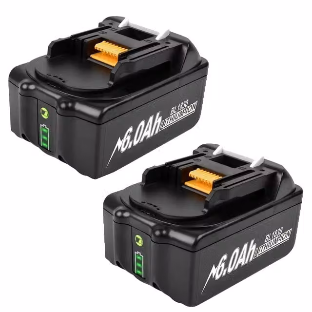 Batteria ricaricabile, alta capacità 90Ah, display LED, 18V, confezione da 2 6000mAh