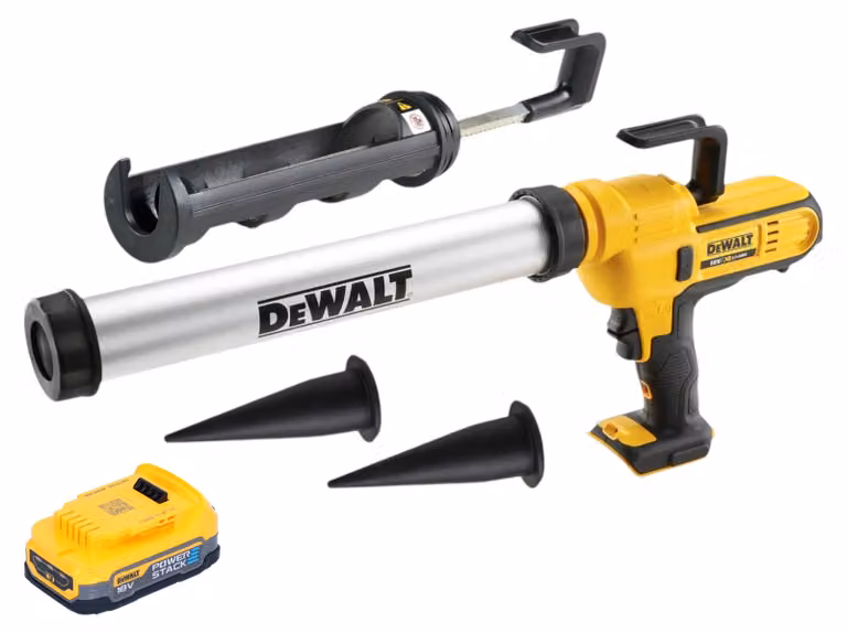 Pistola per calafataggio a batteria DeWalt DCE 581 NK 18 V 310 ml + 1x batteria Powerstack 1,7 Ah + valigetta - senza caricabatterie