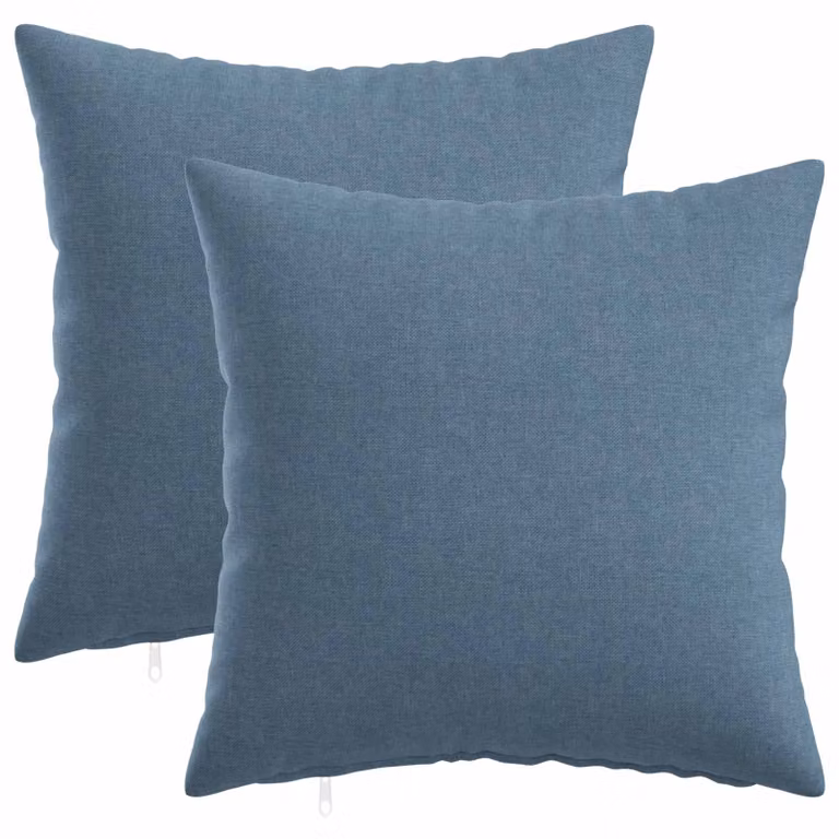 Set di 2 cuscini quadrati vidaXL HEERLEN blu jeans con rivestimento lavabile