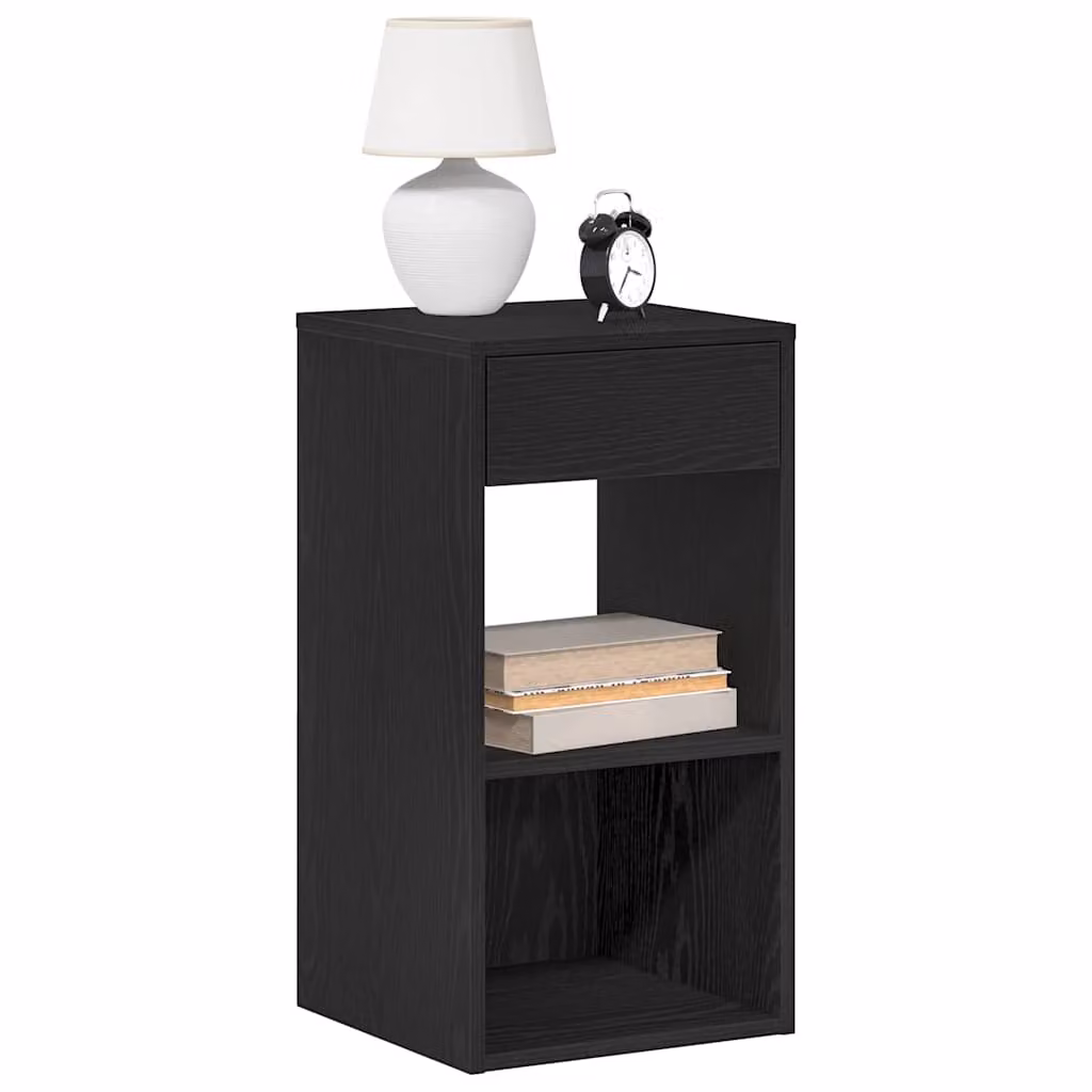 Set di 2 comodini con cassetto vidaXL in stile moderno, colore nero opaco, L 35 cm x P 34 cm x H 66,5 cm