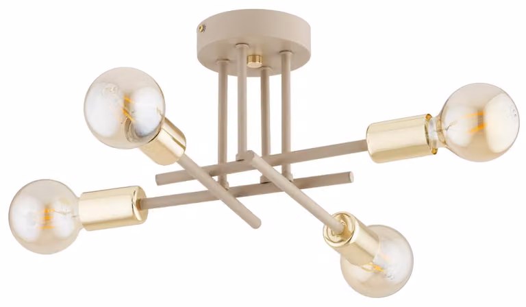 Lampada a sospensione con bracci incrociati DAKAR beige 4xE27x15W in metallo, dimensioni: 41x41x20 cm, IP20, Alfa