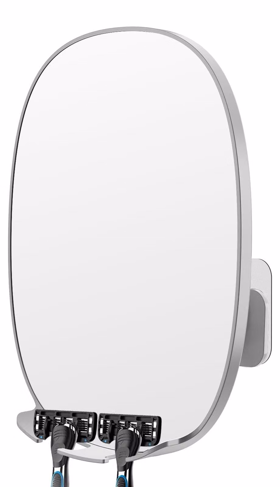 Specchio da doccia per barba antiappannamento - Girevole a 360° - Con 2 supporti - Con ventose adesive