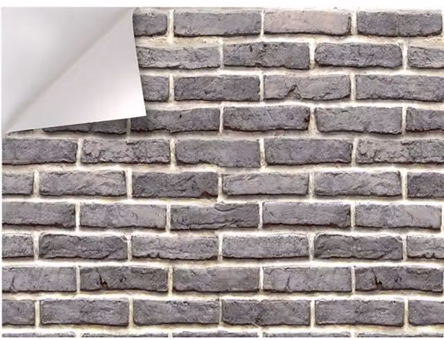 MATTONE GRIGIO - Pellicola stampata adesiva in PVC finitura opaca Misura: 100x1000 cm