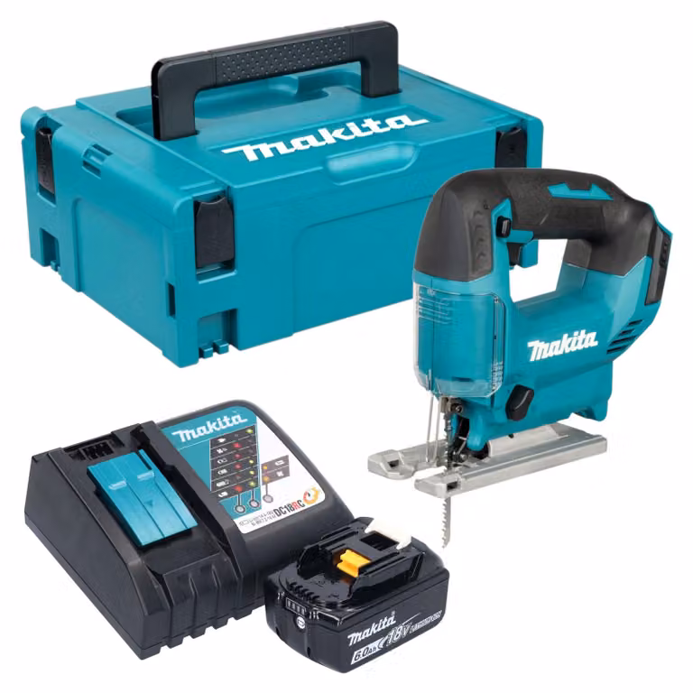 Seghetto alternativo a batteria Makita DJV 186 RG1J 18 V + 1x batteria 6,0 Ah + caricabatterie + Makpac