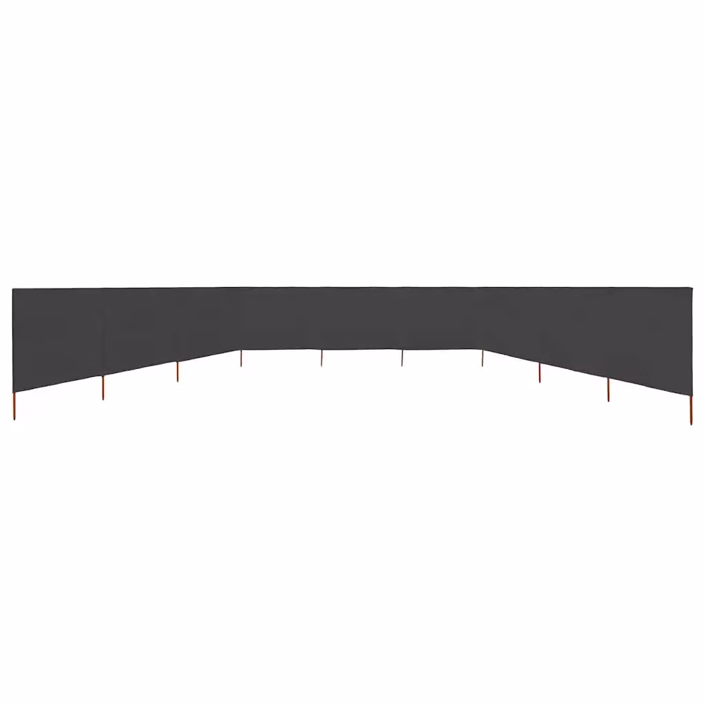 Paravento vidaXL a 9 Pannelli in Tessuto e Legno, Colore Antracite, L: 1200 cm, H: 160 cm – 2