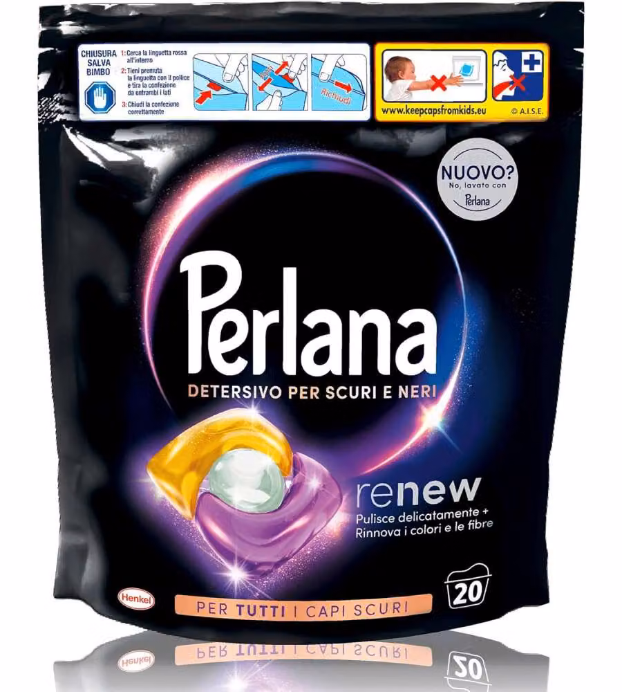 Perlana Detersivo Caps per Scuri e Neri 20 unità - Detersivo Lavatrice Nero - Floral