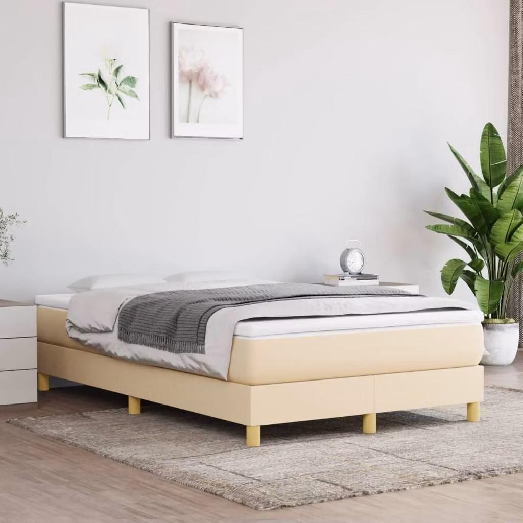 Maison Exclusive - Struttura Letto a Rete a Molle Crema 120x200 cm Tessuto