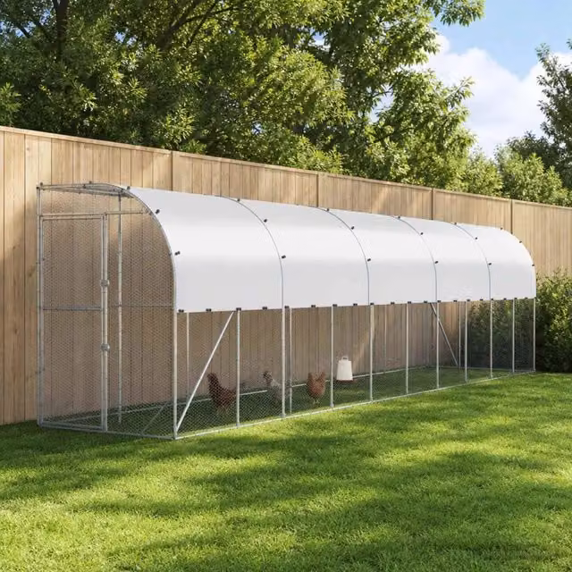 Gabbia per Polli Contro il Muro Argento 600 x 150 x 215 cm 3434724