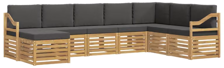 Set di divani da esterno, 8 pezzi, bianco e antracite