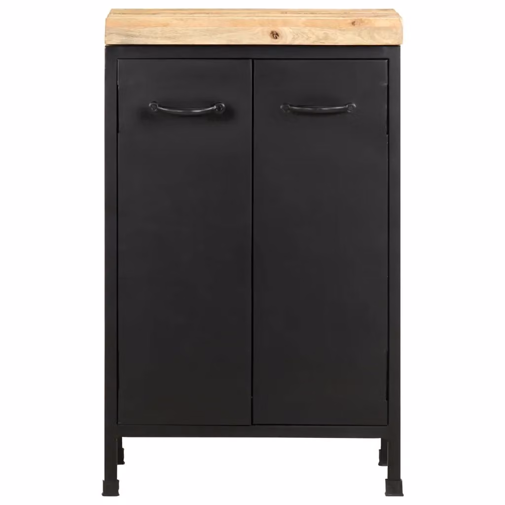 Credenza in legno di mango e metallo stile industriale vidaXL L: 47 cm, P: 35 cm, H: 76 cm – 2