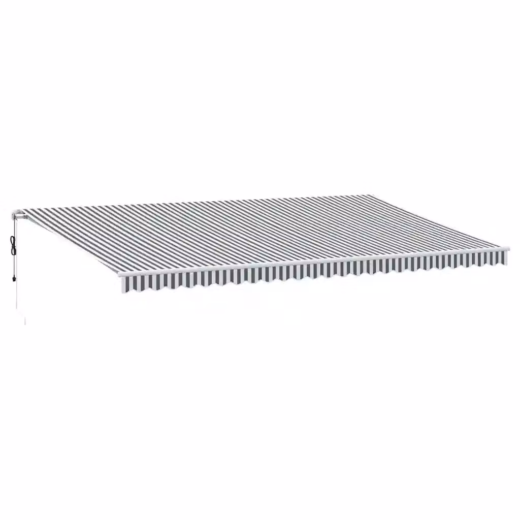 vidaXL Tenda Retrattile Automatica con LED e Telecomando, Antracite e Bianco, L 600 x P 300 cm – 2