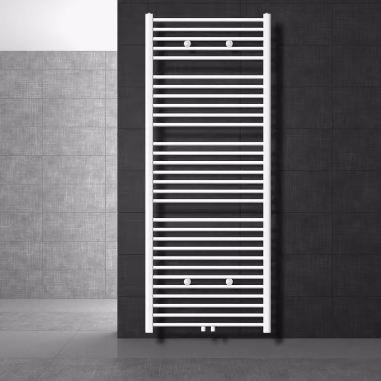 LuxeBath radiatore per bagno Sahara, 750x1800 mm, bianco, diritto con attacco centrale, senza elemento riscaldante