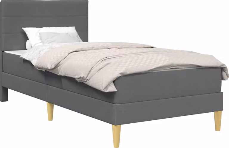 Struttura del letto con materasso, colore grigio scuro, dimensioni 90 x 190 cm, tessuto