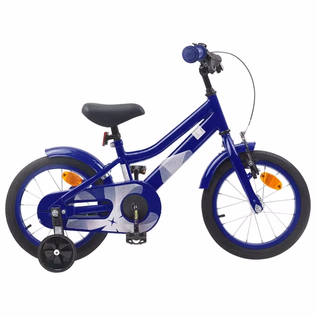 Bicicletta per bambini da 16 pollici in metallo e gomma, colore blu – 2