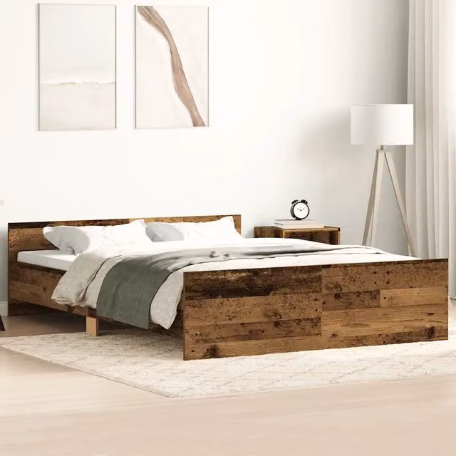 Struttura Letto Design Mania in Legno di Pino Marrone con Doghe Fisse L/P/H: 200 x 120 x 50 cm