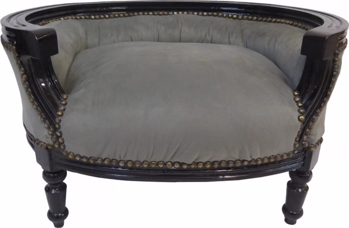 Divano per cani e gatti "Casa Padrino Barock" in stile antico, colore grigio/nero, dimensioni 71,5 x 53 x 41 cm