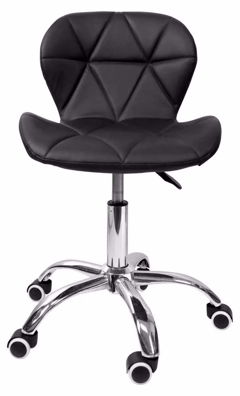 Sedia da scrivania gaming, sedia da ufficio, ergonomica, regolabile in altezza, girevole, in ecopelle, con ruote, senza braccioli, colore nero