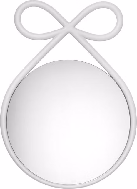 Specchio rotondo da parete Qeeboo Ribbon in polipropilene bianco, Diametro: 60 cm