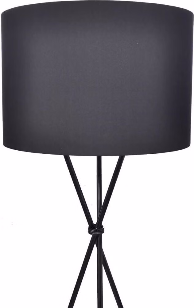 vidaXL Lampada da terra con paralume a stelo alto nero
