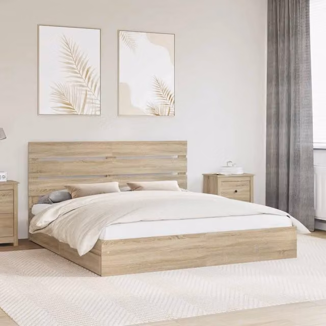 Letto con Contenitore con cassetto Rovere Sonoma 180 x 200 cm 3411879