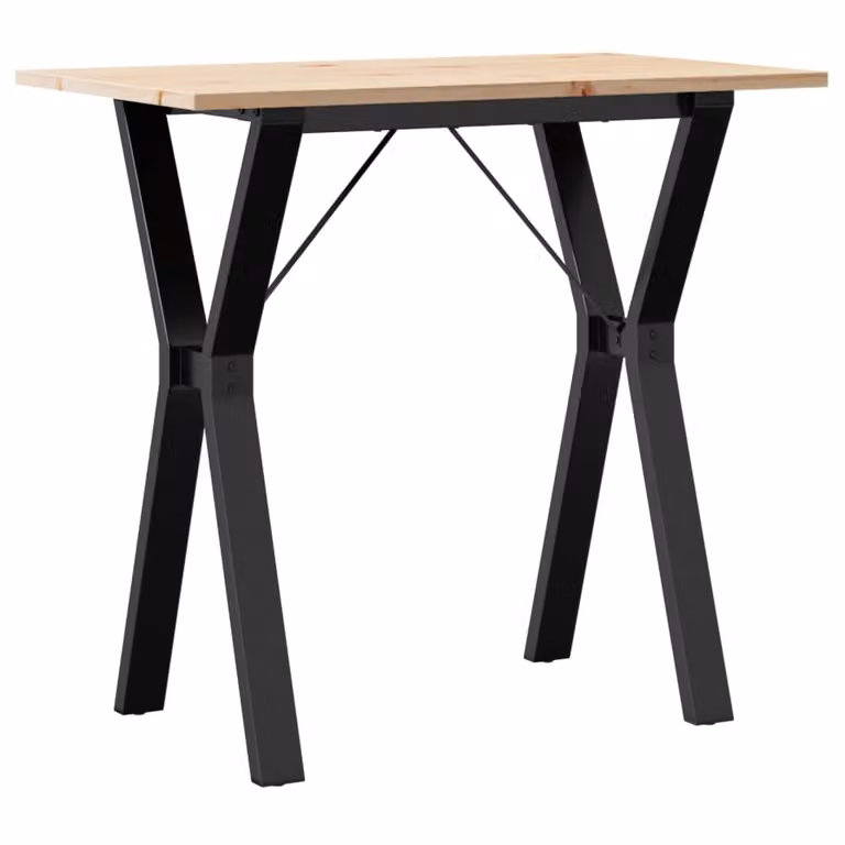 Tavolo da Pranzo Telaio a Y 80x50x75 cm Legno Pino e Acciaio