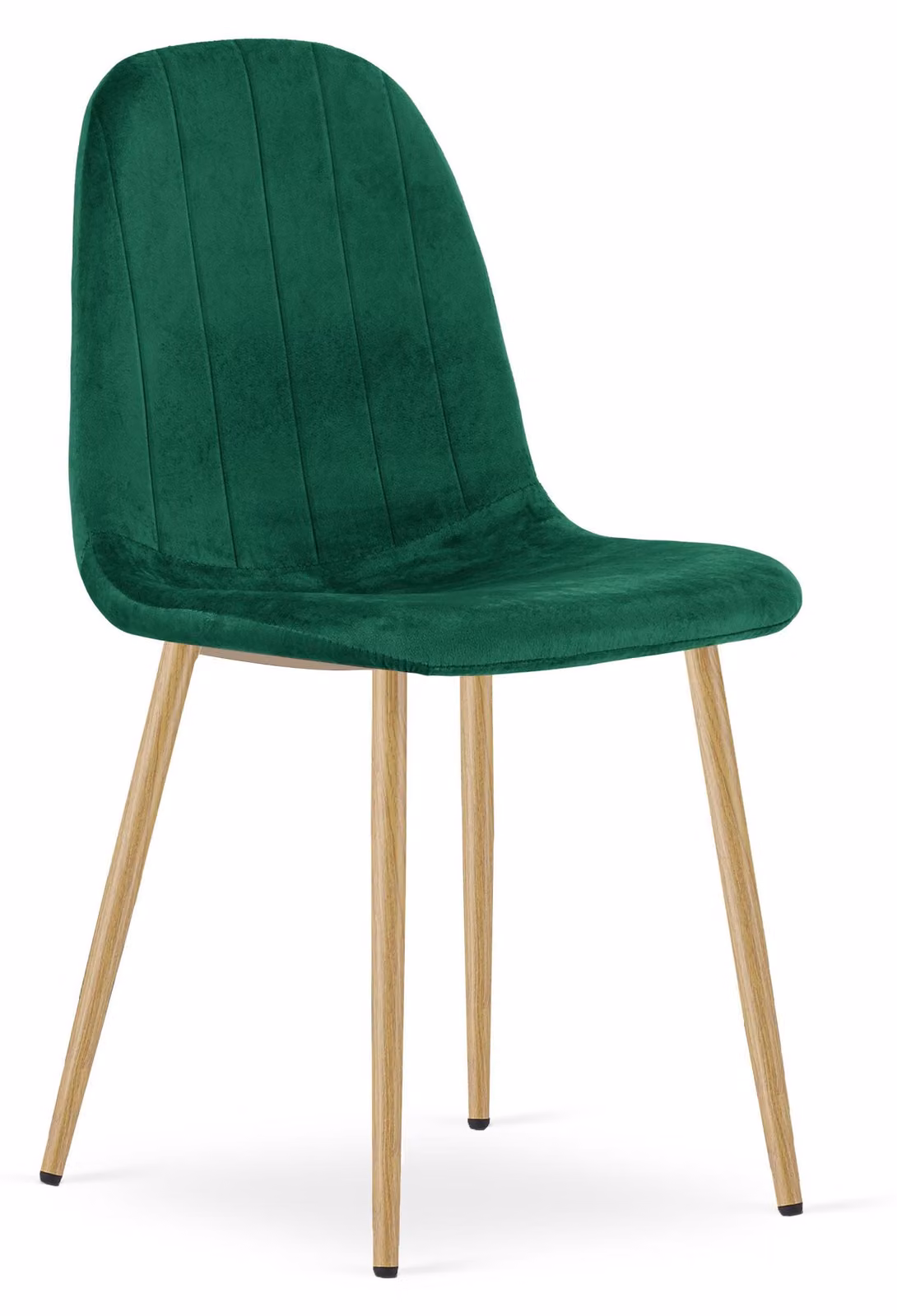 Poltrona - Leobert - Padova - Tessuto velluto verde / Gambe in legno di faggio - 44,5 x 53 x 87 cm