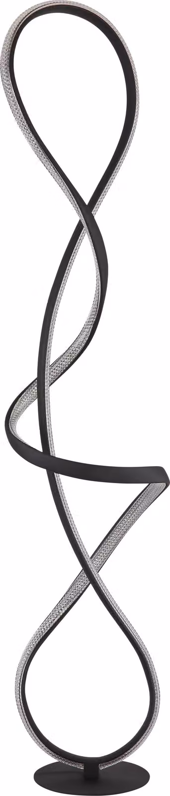 Lampada da terra a LED, cristalli, nero opaco, H 135 cm