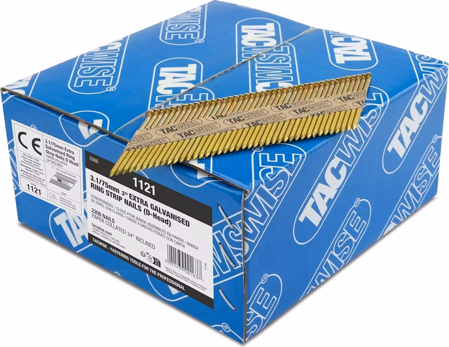 TACWISE 1121 Chiodi a nastro TACWISE 3,1/75 mm extra zincati, 2.200 pezzi