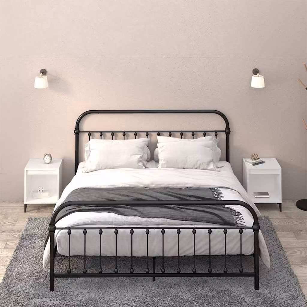 Set di 2 comodini moderni vidaXL in bianco opaco L/P/H: 40 x 35 x 50 cm