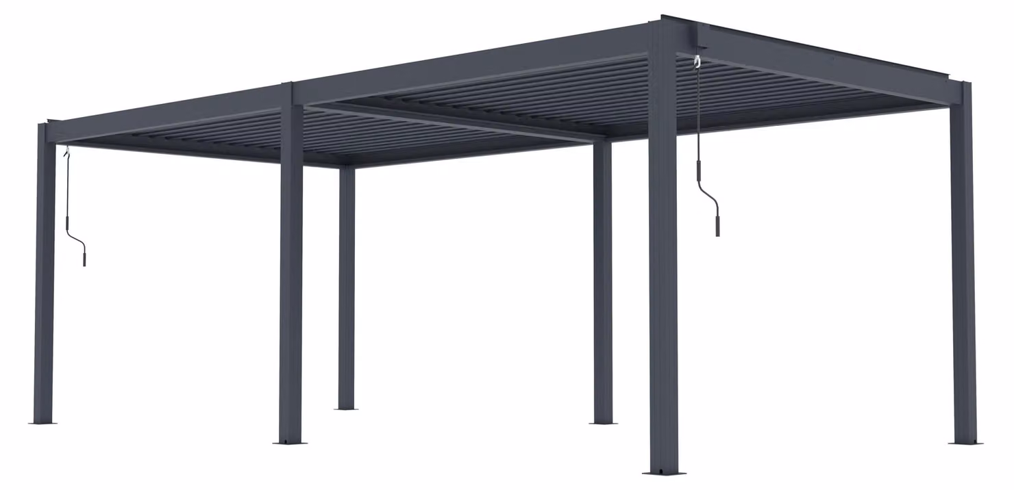 Pergola bioclimatica G21 Austin Premium 6x3 m, in alluminio antracite