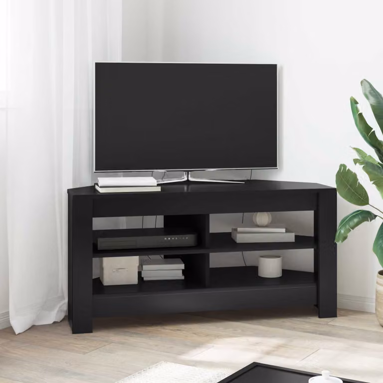 MobileTVAngolare vidaXL Moderno in Legno MDF Nero L: 102 cm, P: 41 cm, H: 50 cm