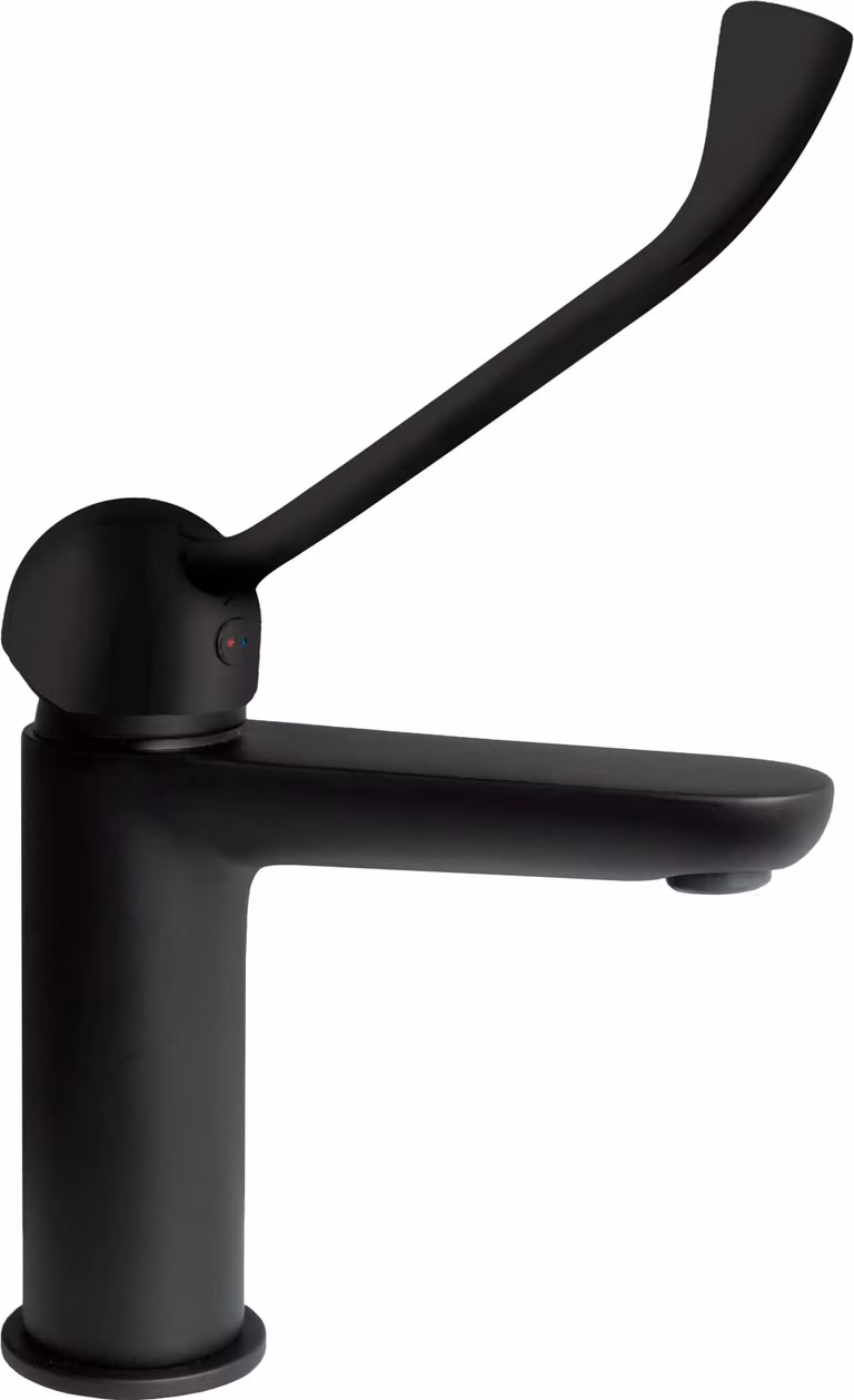 Miscelatore per lavabo, con leva a maniglia "Clinic", colore nero