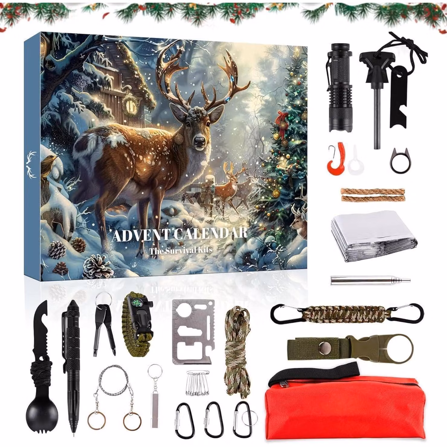 Kit di sopravvivenza per l'Avvento: 24 strumenti, regalo per uomini