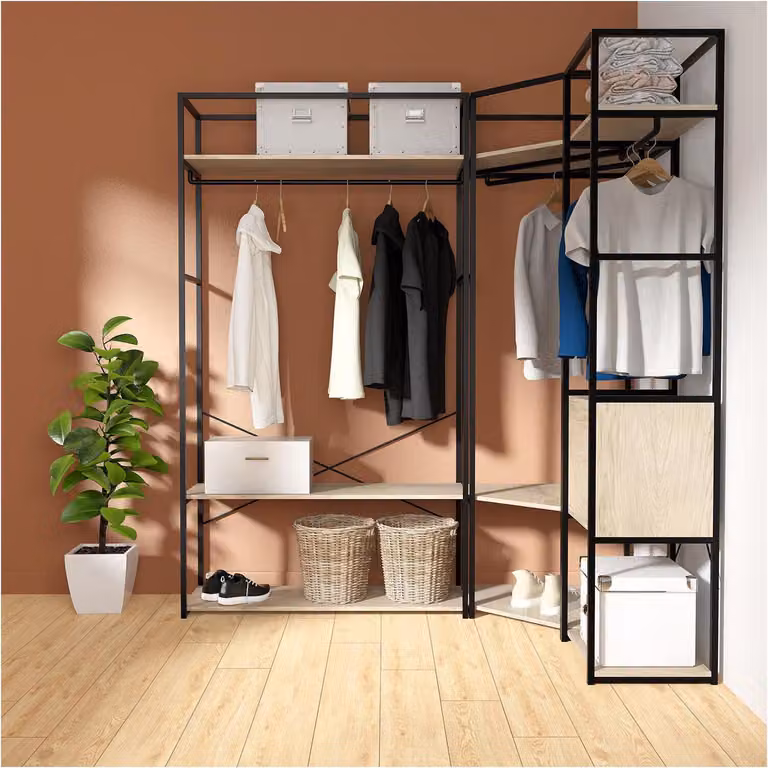 Set di 3 appendiabiti in legno e metallo JUNE
