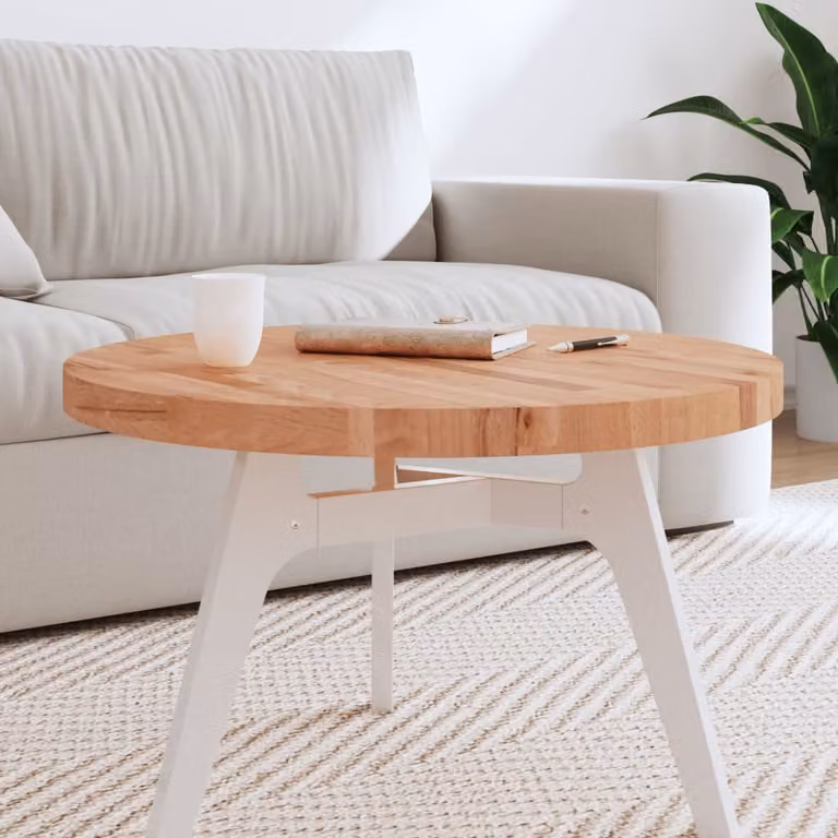 Piano per tavolo rotondo vidaXL in legno di faggio laccato marrone Ø 70 cm x 4 cm