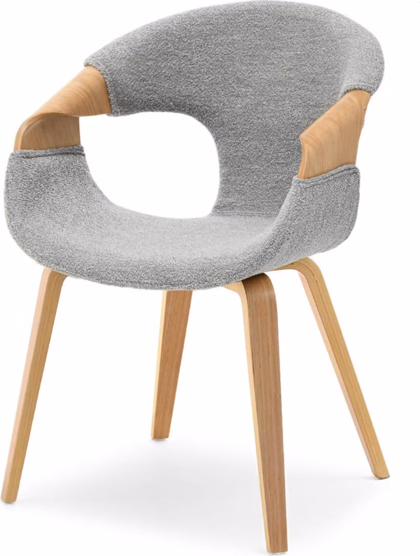 Sedia da pranzo DARLENIS - rovere / grigio