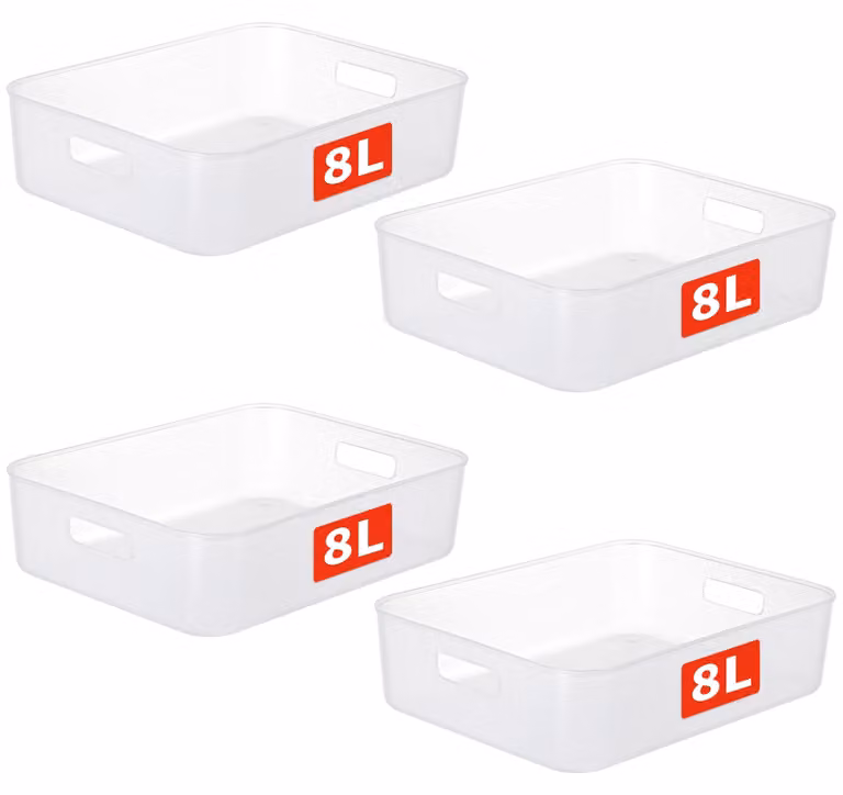 Cesto portaoggetti da 8 litri - Realizzato con materiali sostenibili e privo di BPA - Dotato di maniglie - Organizzatore per la casa - Ideale per cucina/ufficio - Dimensioni: 35x27x9 cm - Sicuro per l'uso - Contenitore portaoggetti