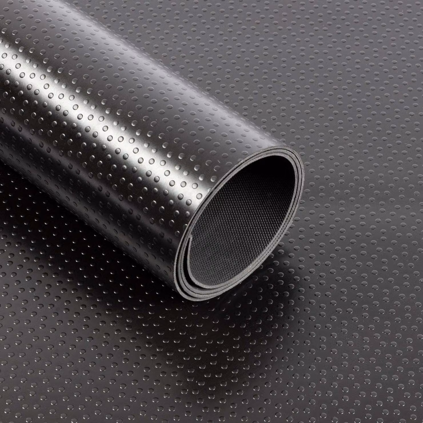 Pavimento in PVC Dots Black Larghezza: 120 cm, Lunghezza: 150 cm