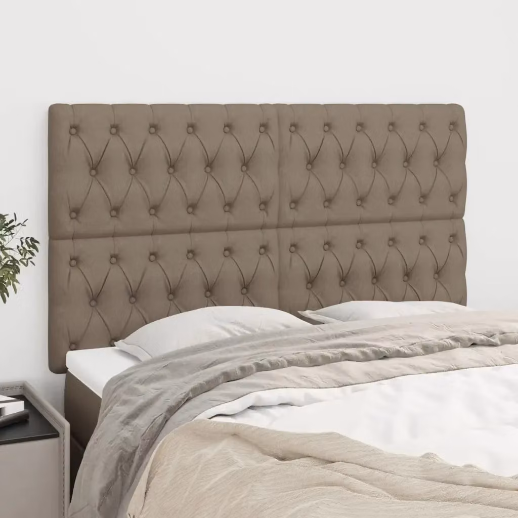 Testiera per letto imbottita in tessuto beige L: 144 cm, P: 7 cm, H: 118/128 cm – 2