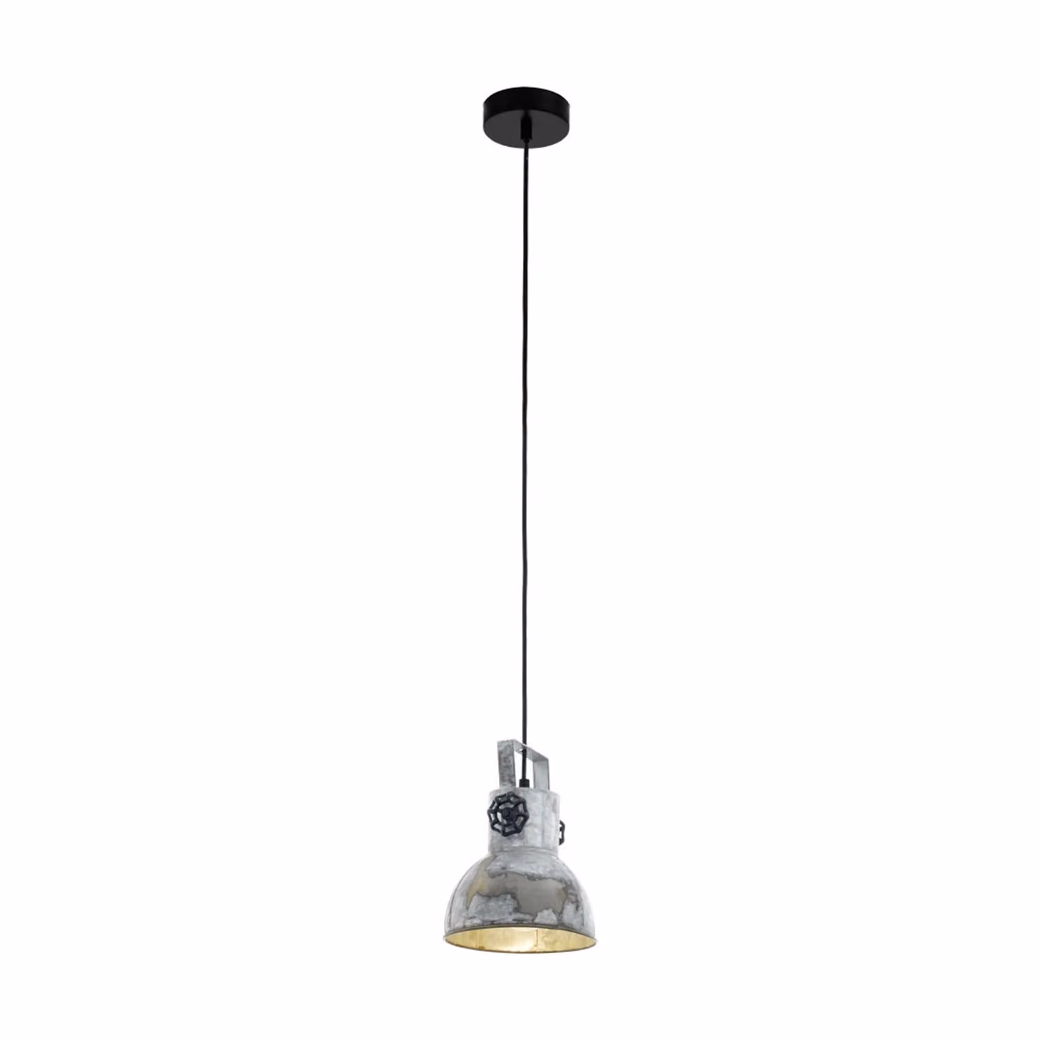 Lampadario A Sospensione Vintage Barnstaple Acciaio Nero 1 Luce E27