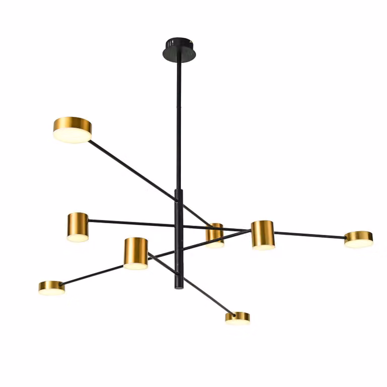 Italux Remdal Lampadario LED moderno nero PND-16374-8-BK-GD-3K