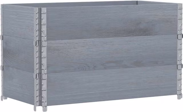 Fioriera a rialzato per piante fiori terrazza giardino 100 x 50 cm legno massello di pino grigio 02_0037282
