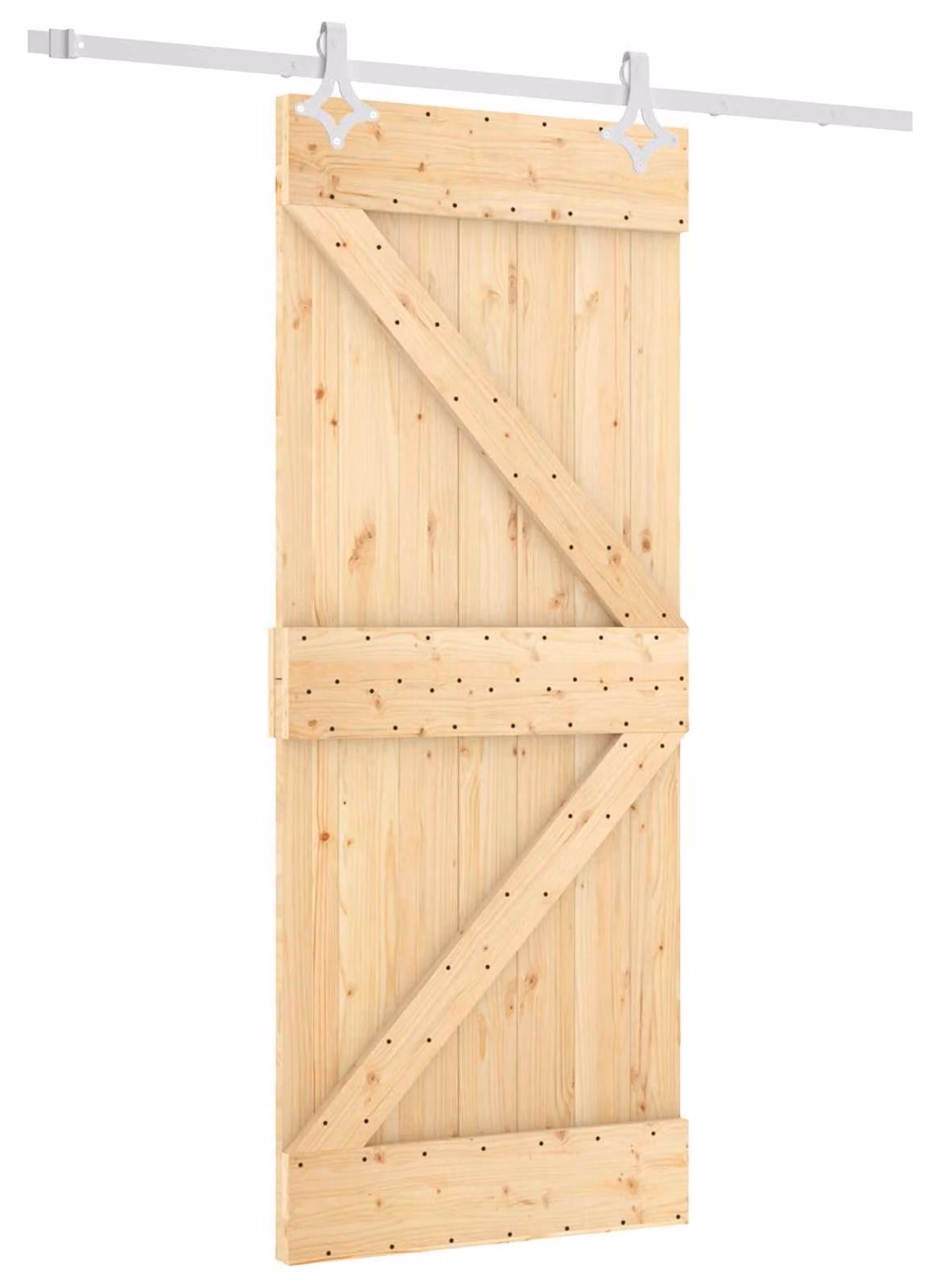 Porta scorrevole Naturale e Bianco 85 x 210 cm