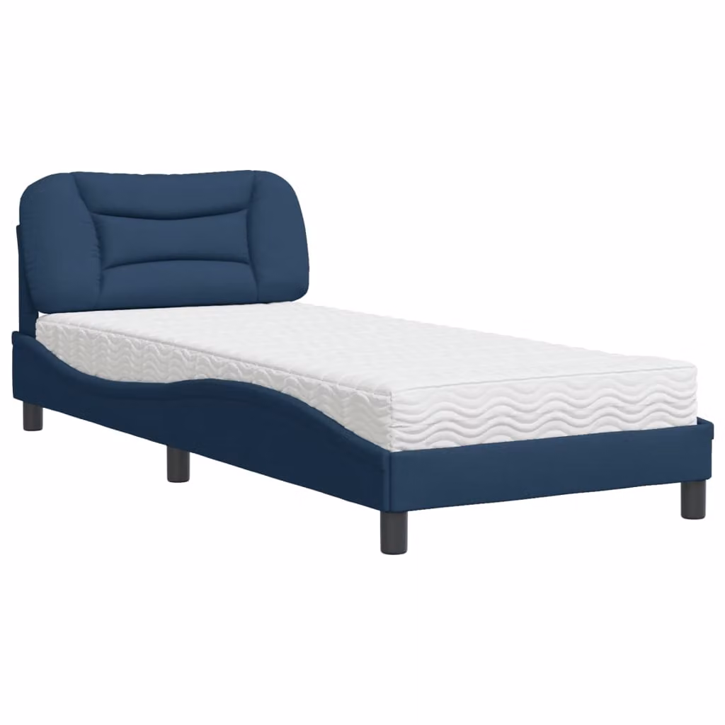 Letto con Materasso Hvar Blu 80x200 cm in Tessuto