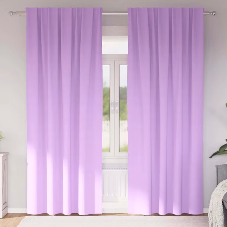 Set di 2 tende blackout vidaXL in poliestere viola con anelli, H 245 cm x L 140 cm