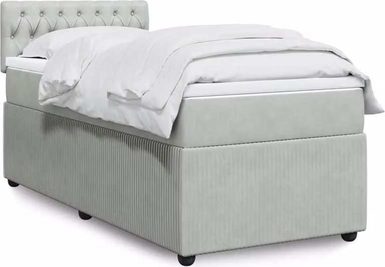 Maison Exclusive - Giroletto a Molle con Materasso Grigio Chiaro 90x200 cm Velluto