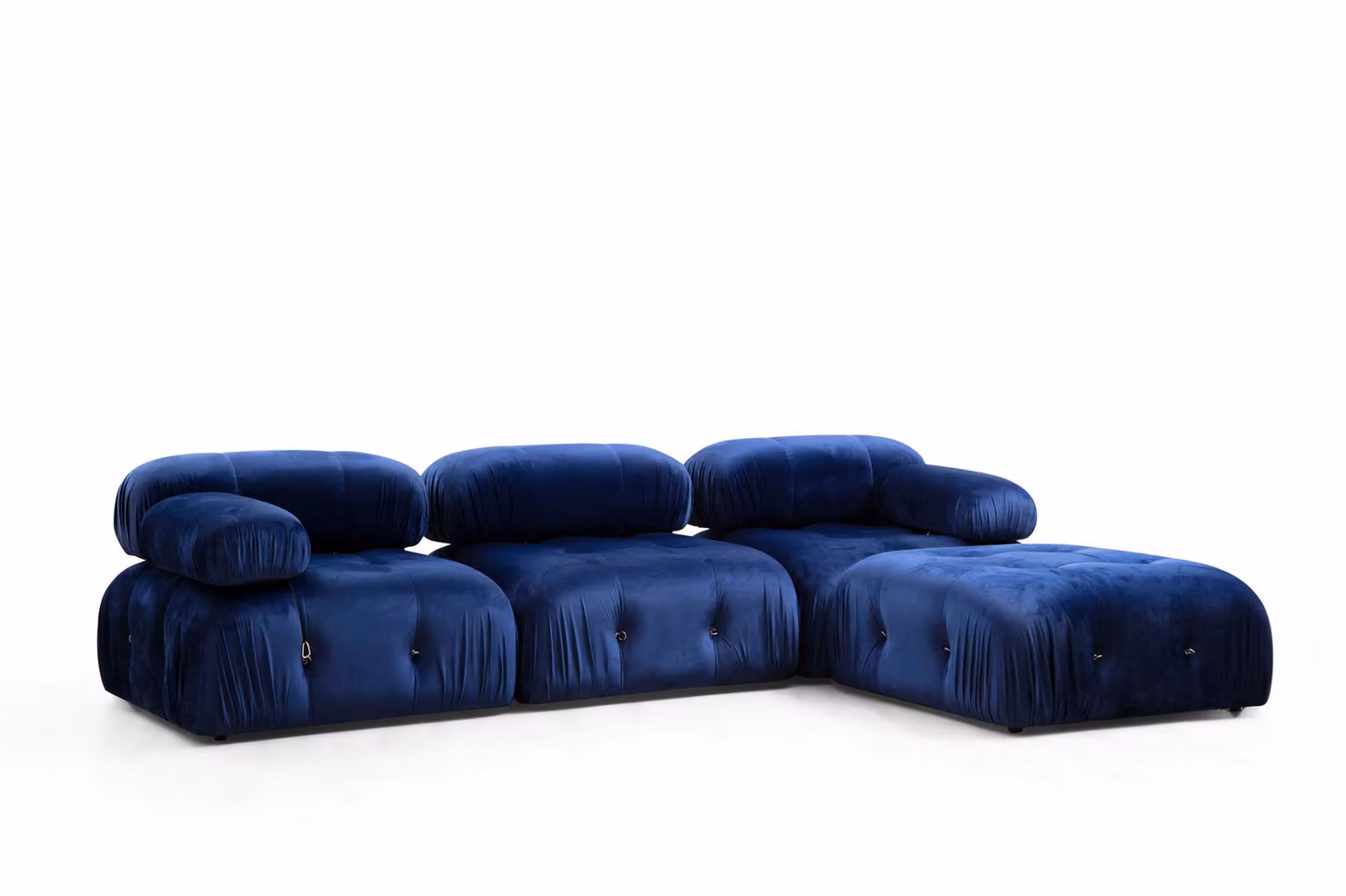 Hanah Home, Bubble- FTN2045, velluto, blu, divano letto, struttura: Legno di faggio / truciolato